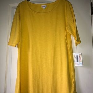 LuLaRoe yellow ribbed Gigi NWT (XL)